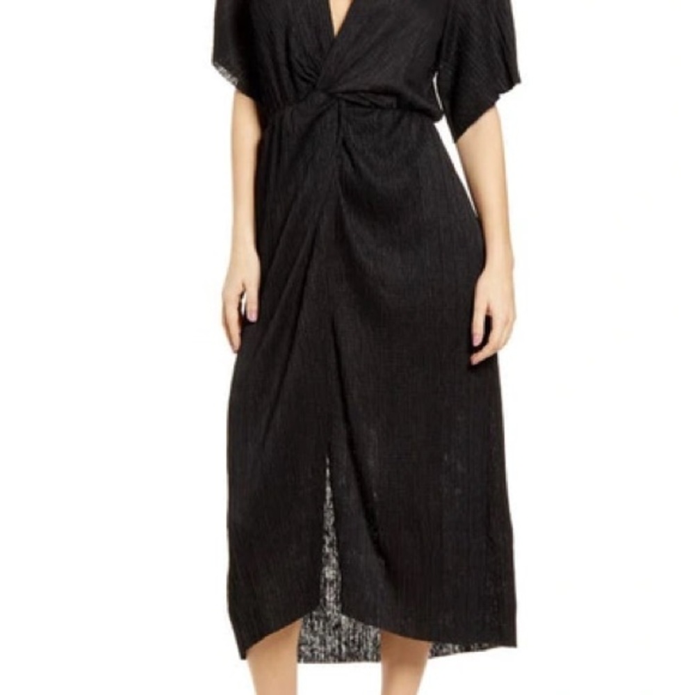 Dolman Plisse Midi Dress